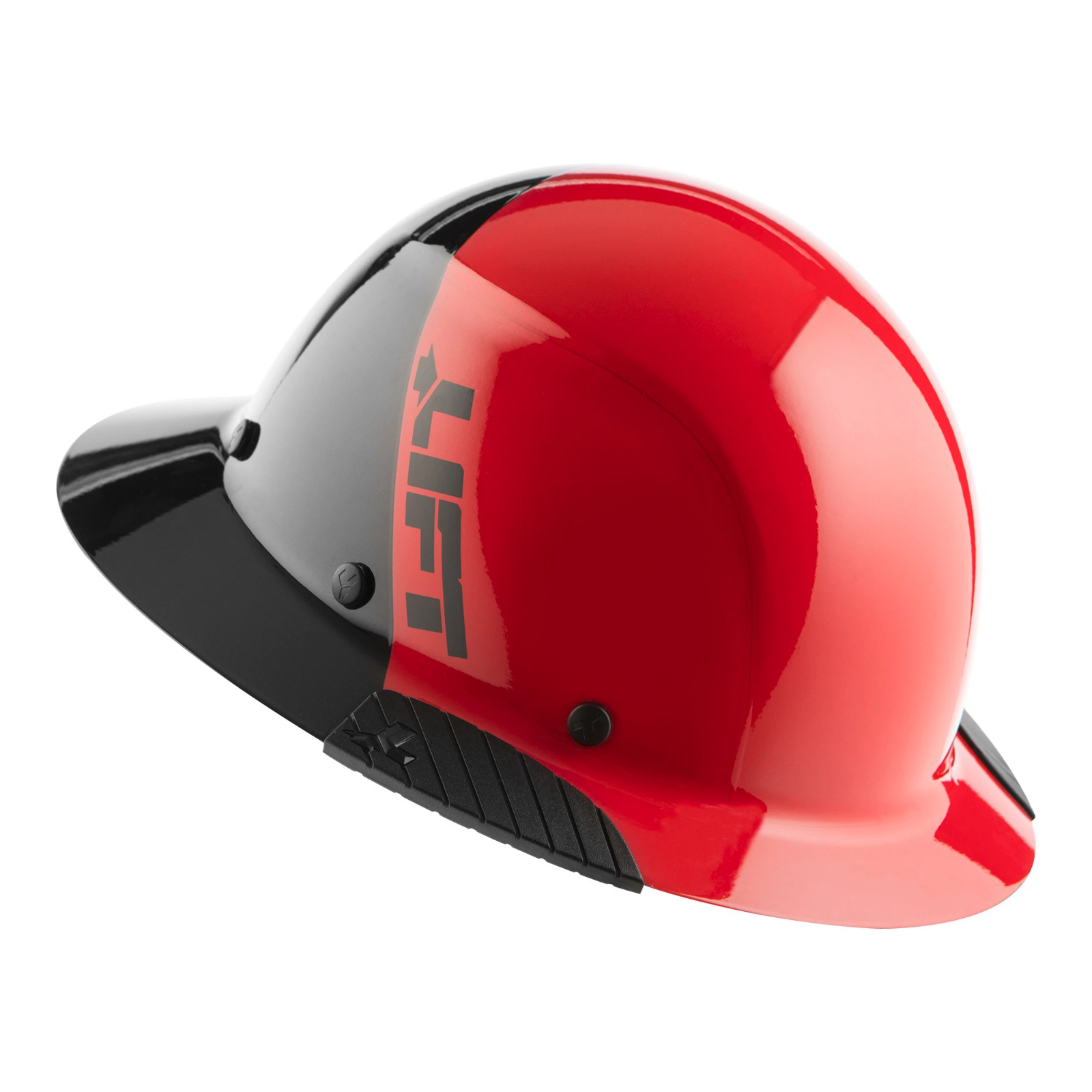 LIFT Safety DAX FIFTY/50 RED & BLACK Full Brim Hard Hat with Ratchet Suspension