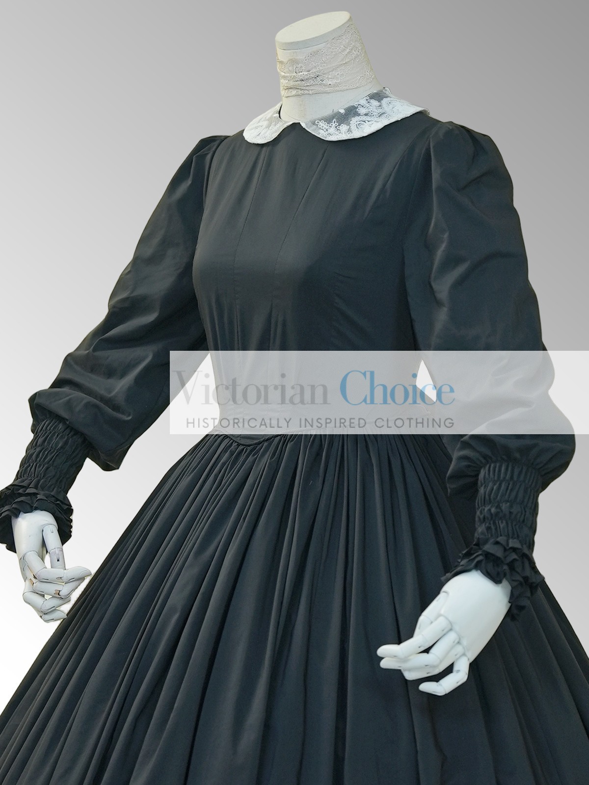 Black Victorian Dickens Fair 19th Century Civil War Cape Dress Theater Wear 717