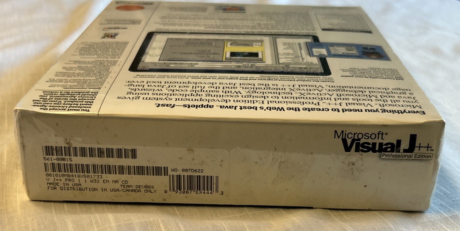 Microsoft Visual J++ Professional Edition Big Box Software CD-ROM-Factory Sealed