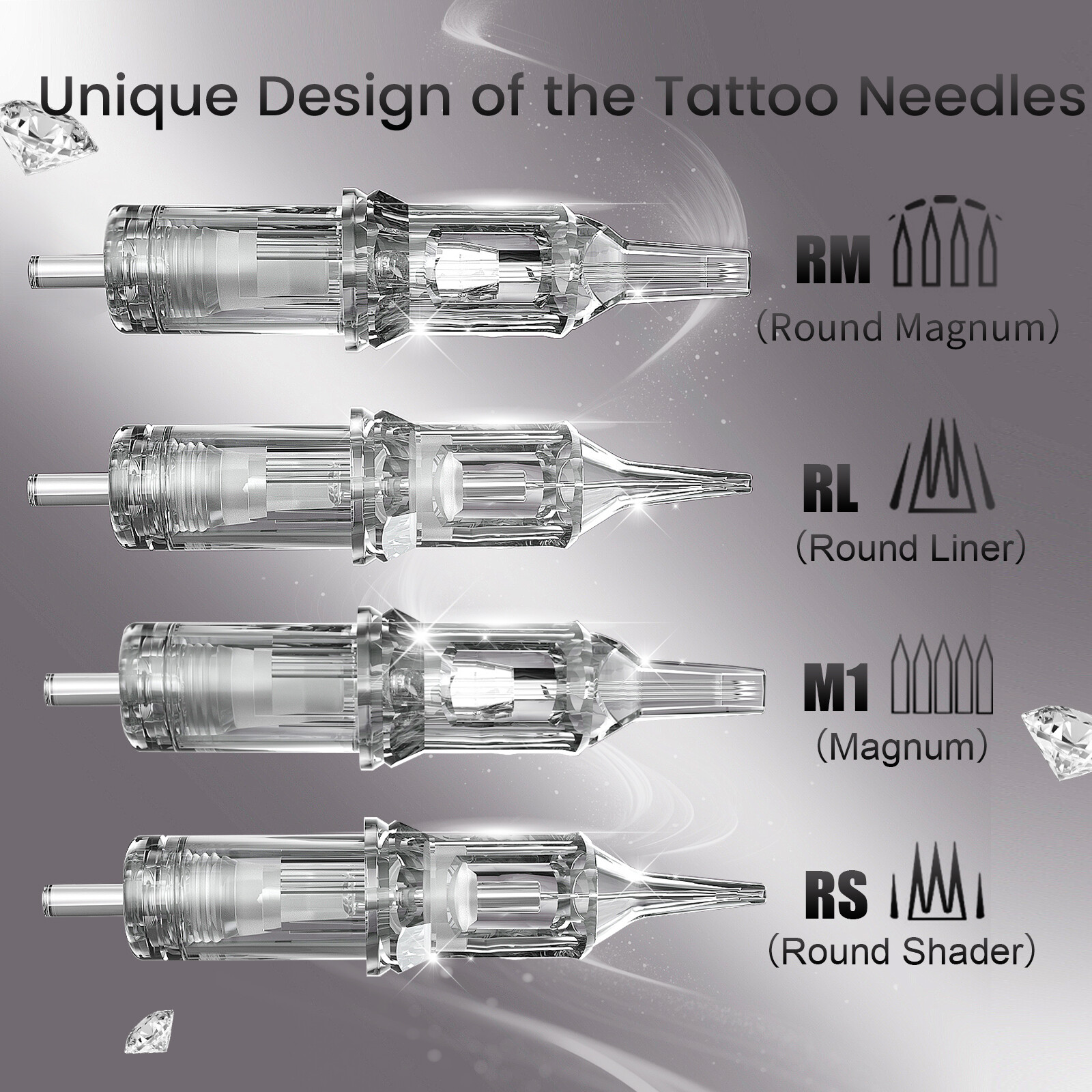 20-100Pcs Mixed Professional Sterile Tattoo Cartridge Needle Individual Package