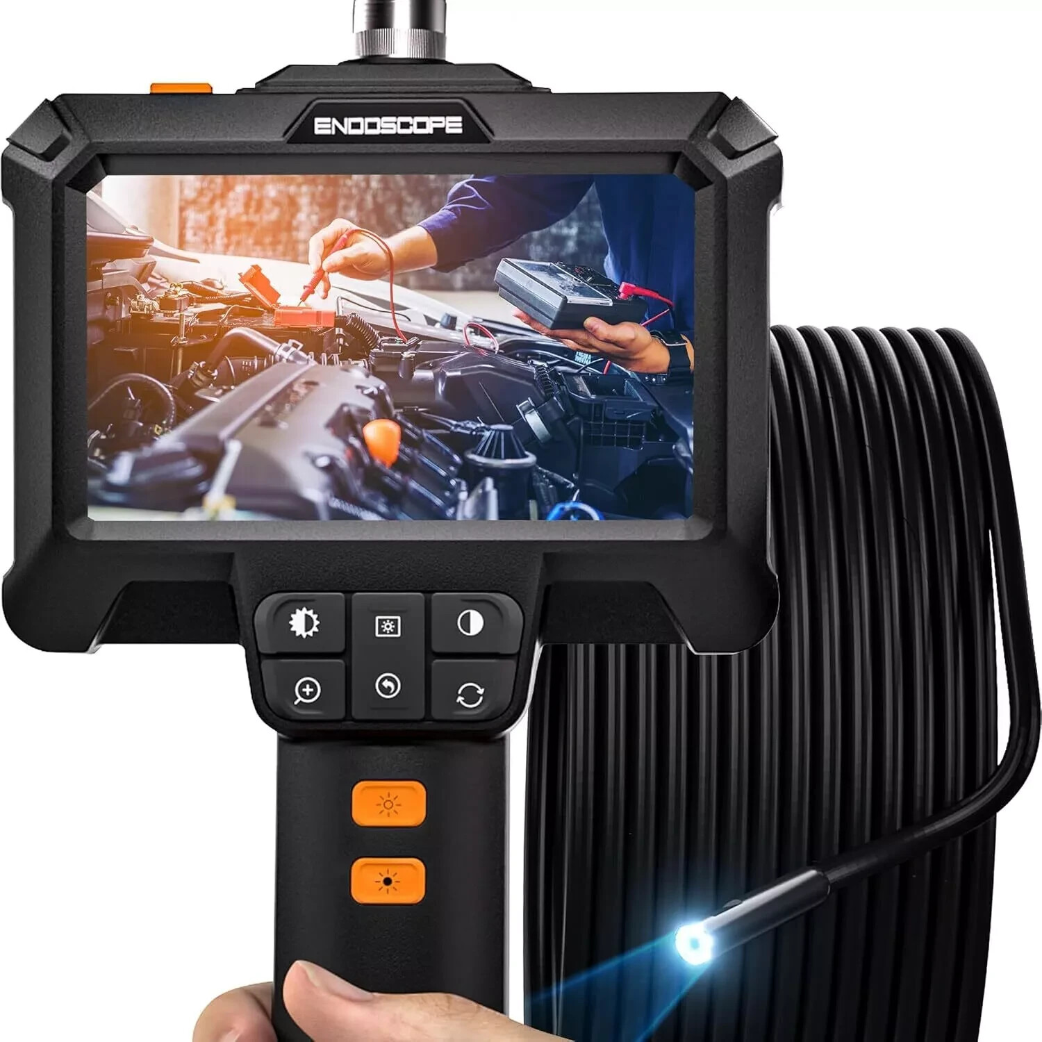 ANESOK Industrial Handheld Endoscope 4.3 IPS 1080P HD 5M Borescope Snake Camera