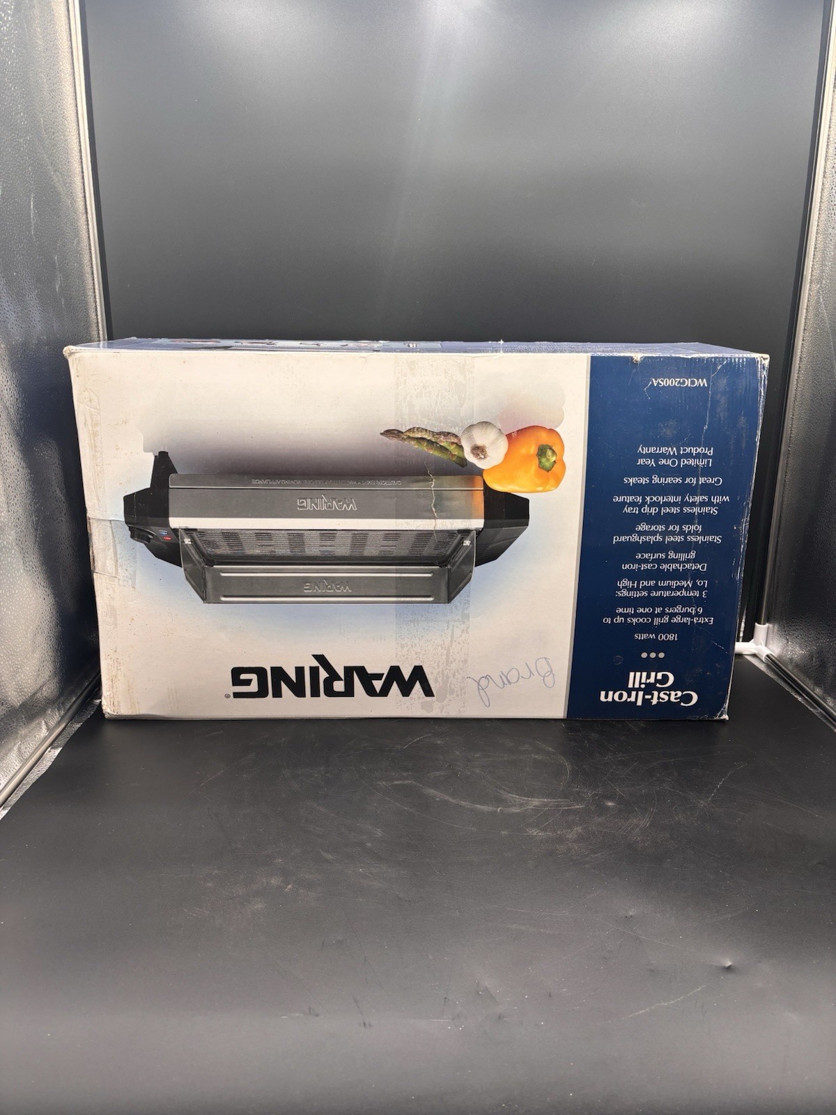 Waring Pro Electric Cast Iron Indoor Grill - WCIG200SA 1800W Commercial Griddle