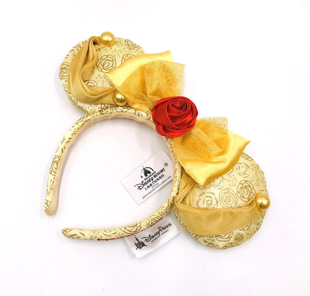 Disney Parks Beauty and the Beast Belle Minnie Mouse Ears Bow Headband