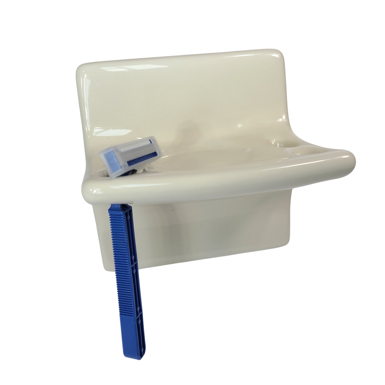 Vintage Beige Bone Almond Ceramic Tile Toothbrush Holder Tumbler Cup Tray Retro