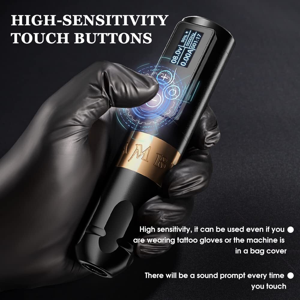 Wireless Tattoo Machine Rotary Pen 2400mAh Battery Brushless Motor Touch Screen