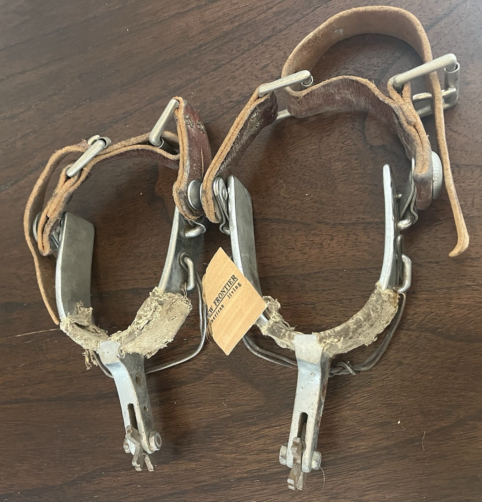 Vintage Kelly 215 Bull Riding Spurs w/ Straps Rodeo Western, Cowboy