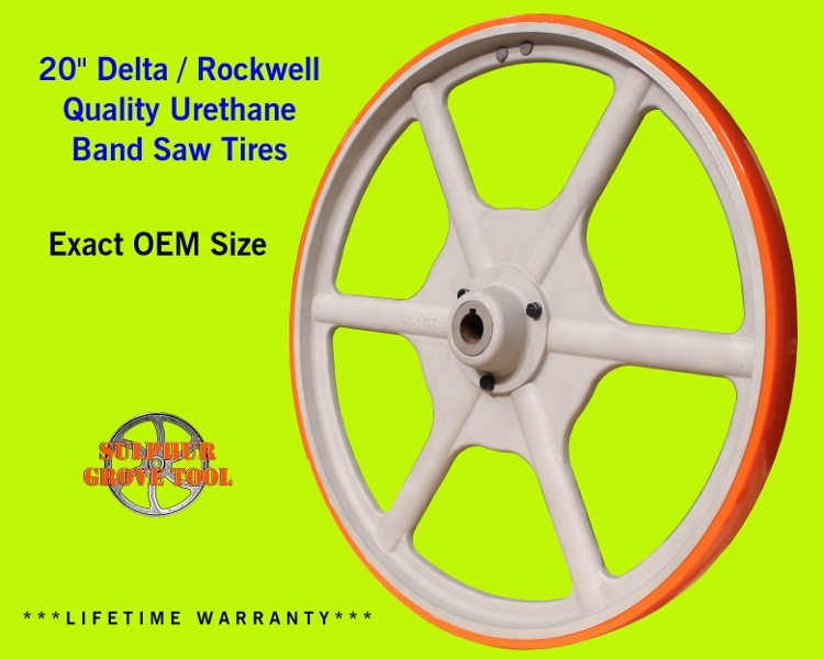 Delta / Rockwell 20" Urethane Band Saw Tires rplcs 2 OEM parts 426040945002