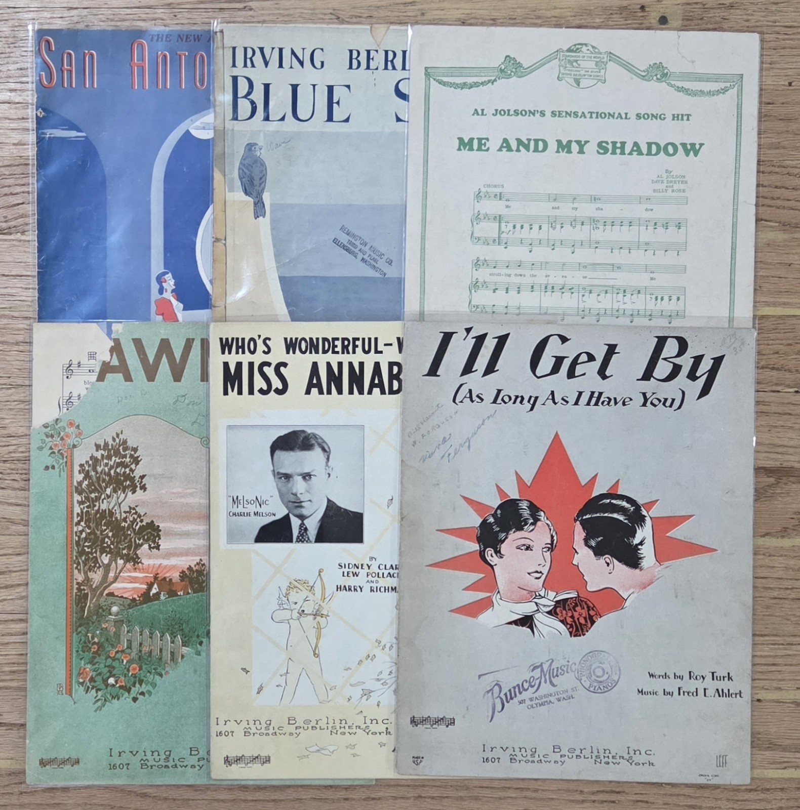 (6) Vintage Irving Berlin Music Sheets Lot