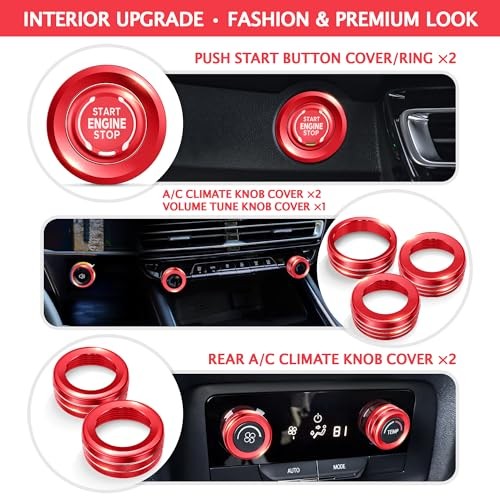 for 2024-2026 Chevy Traverse Accessories, 7PCS Premium Aluminum Decorative Red