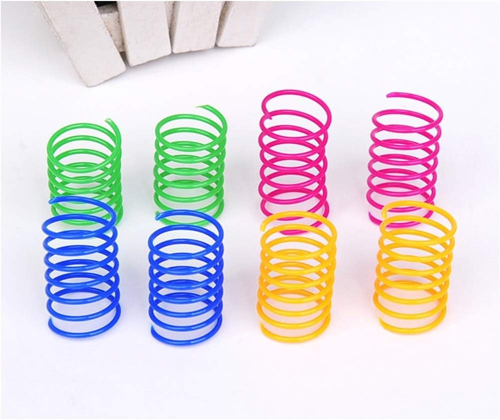 Cat Spring Toy 8 or 60 Pack Cat Kittens Toys Plastic Coil Spiral Springs for Swa