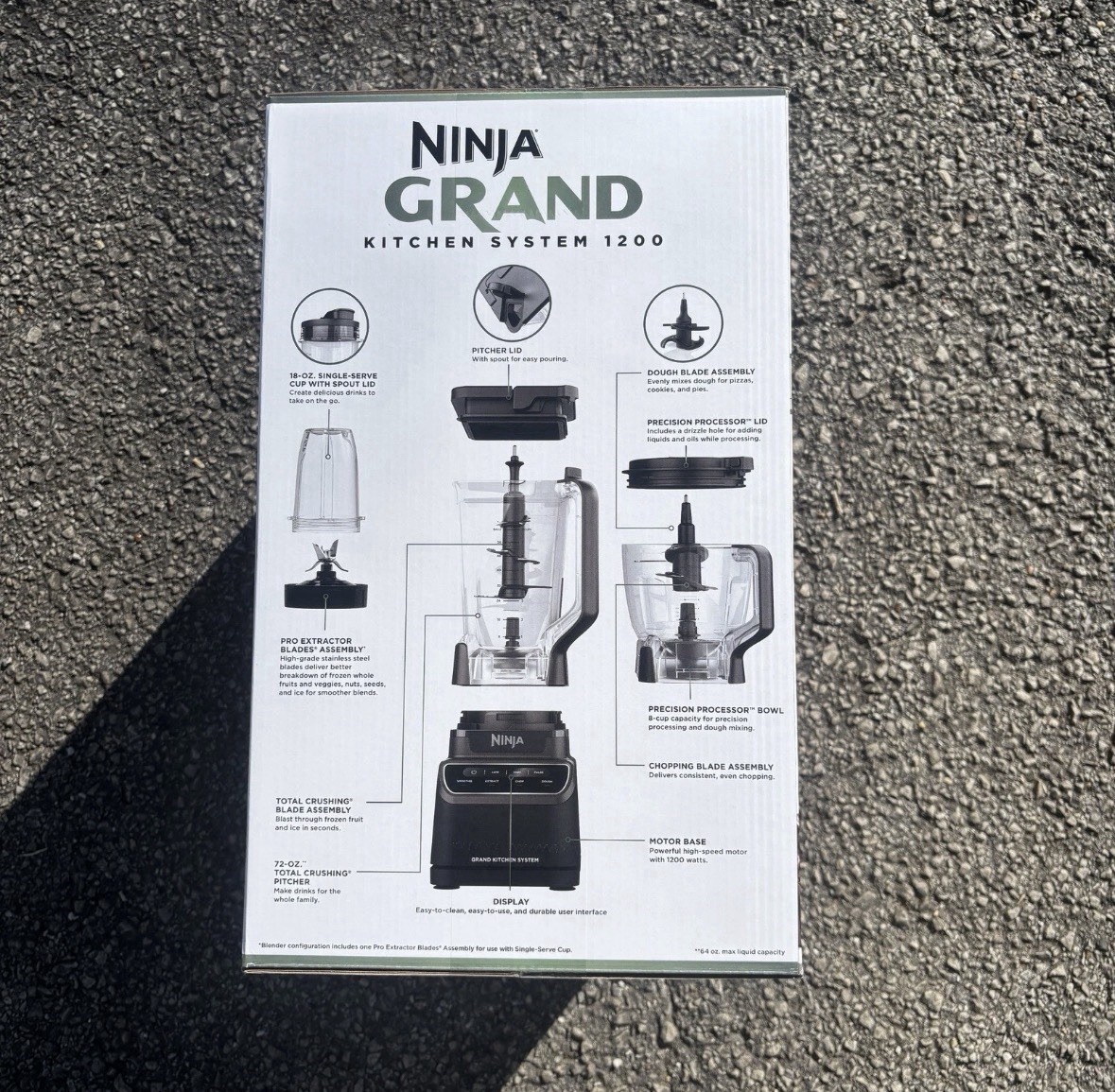 Ninja Grand Kitchen System Blender 1200W 4 Preset Programs 3 Speeds KS500 Black