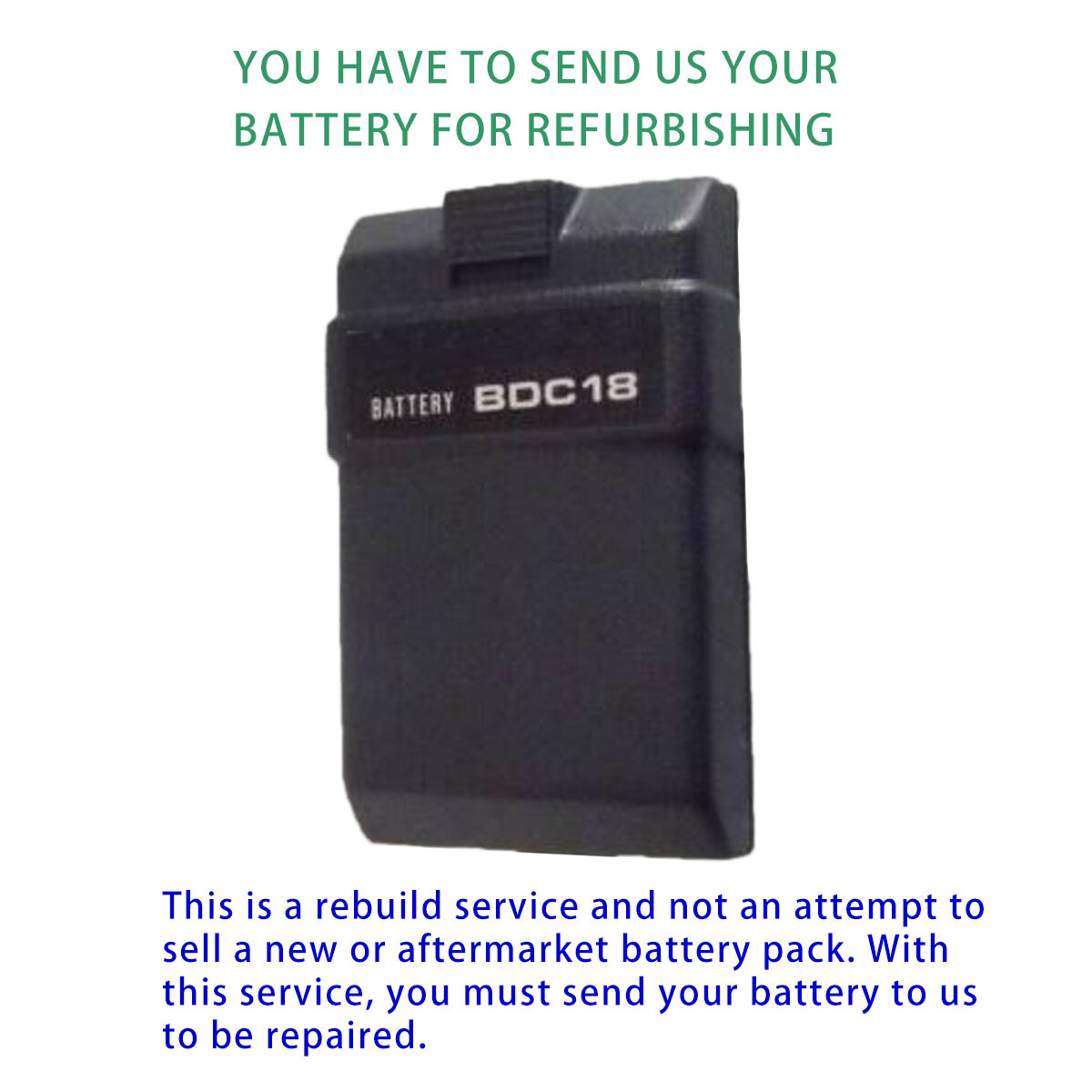 Rebuild service for Sokkia / Lietz BDC-18 Battery Rebuild