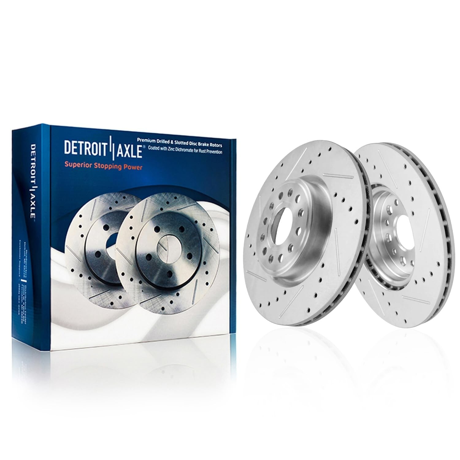 Front Rear Drilled Brake Rotors and Ceramic Brake Pads for 2019 - 2023 Ram 1500