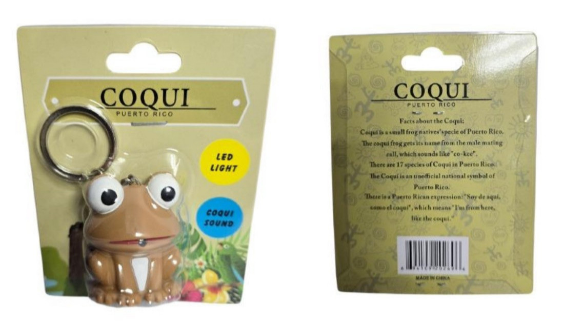 PUERTO RICO Frog Coqui Key Chain Sing and Light Up Beautiful Real Sound LOVE IT