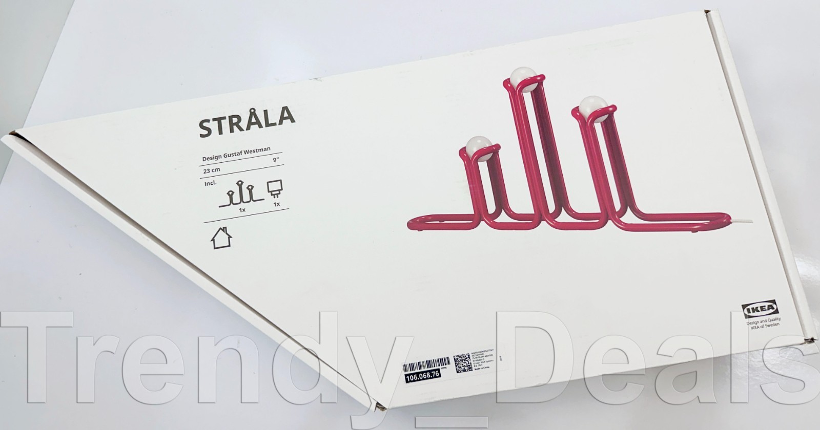 Ikea STRALA LED Candelabra Decorative Lamp by Gustaf Westman, Steel, Red - NEW