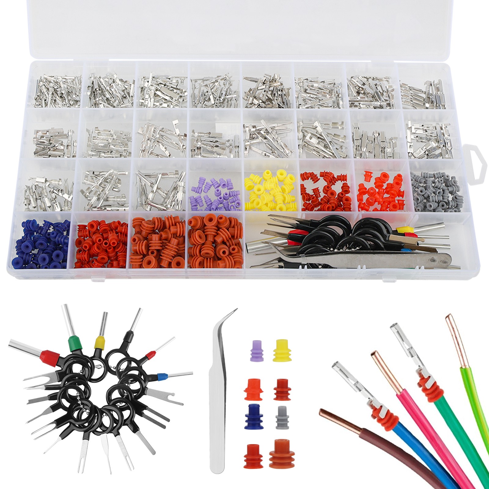 567Pcs Automotive Electrical Connector Pins Kit Terminal Removal Tool Wire Seals