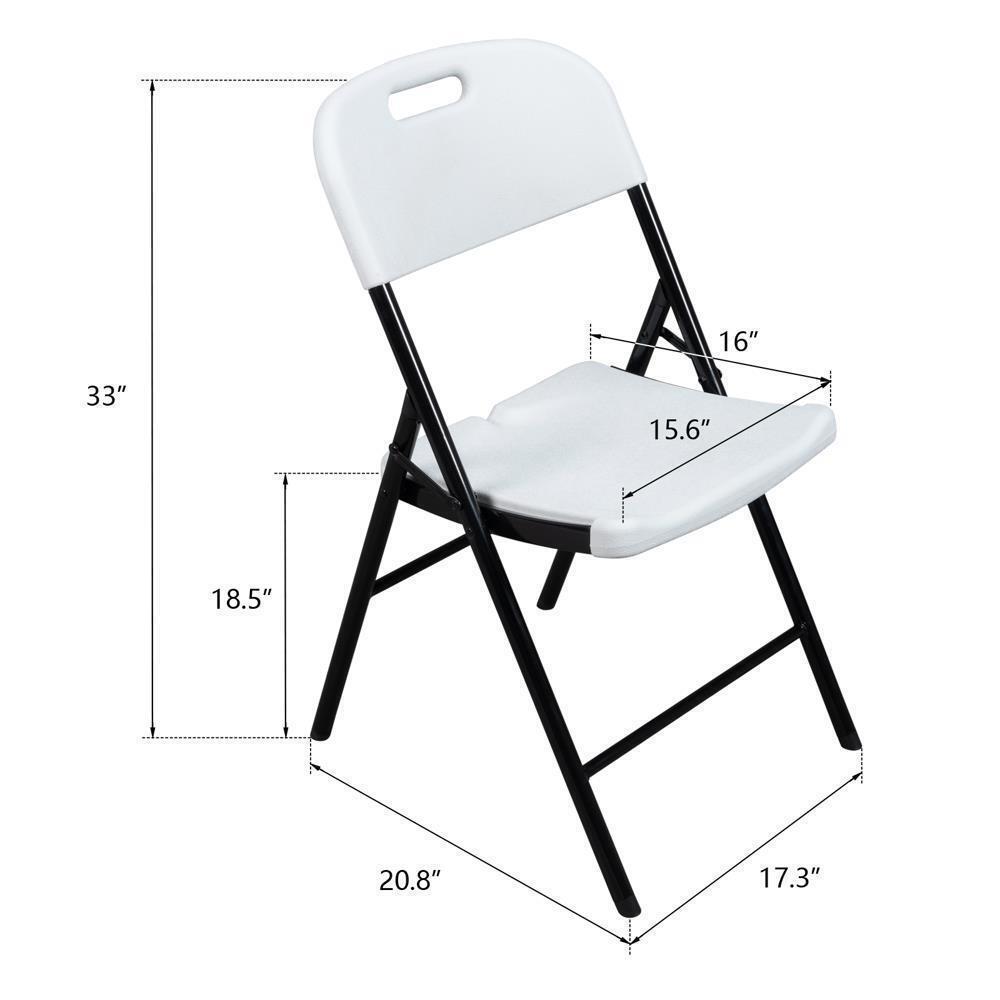 Set of 12 Commercial Folding Chair Seat Event Set for Outdoor Garden White