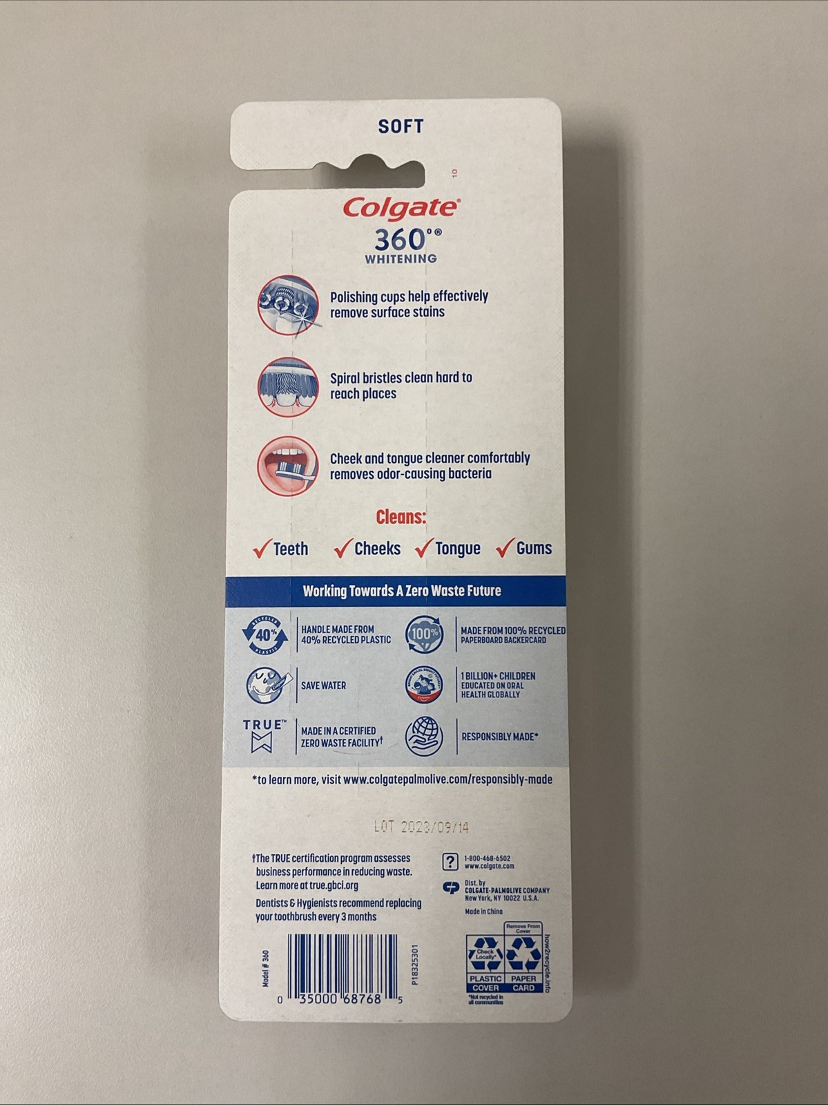 Colgate 360 Optic White Soft Toothbrush 4 Pack Whitening Action, B67-65