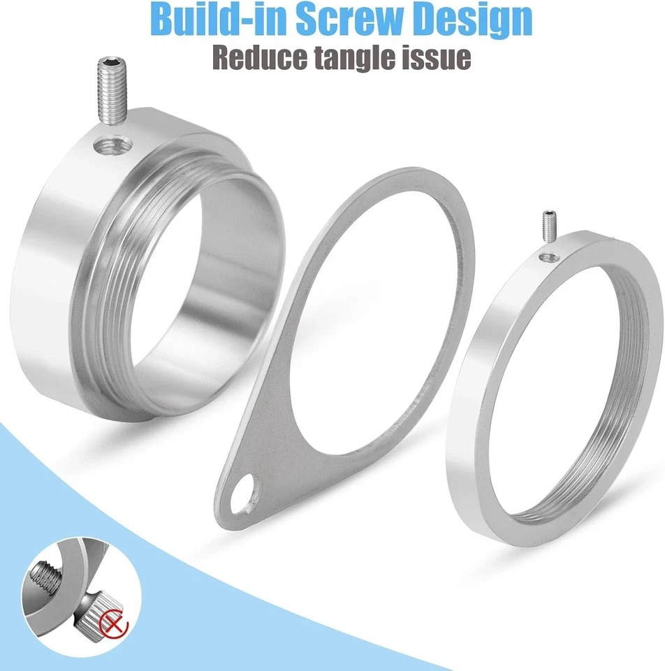 2" Large Flag Pole Rings, 2 Pcs Aluminum Alloy Spinning Flag Pole Ring Clips Swi