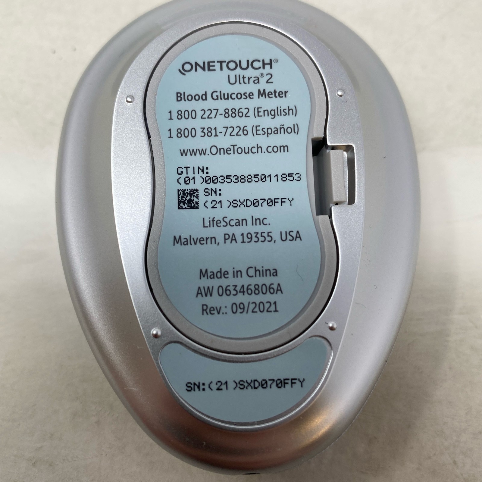 OneTouch Ultra 2 Blood Glucose Meter Kit Blue/Silver