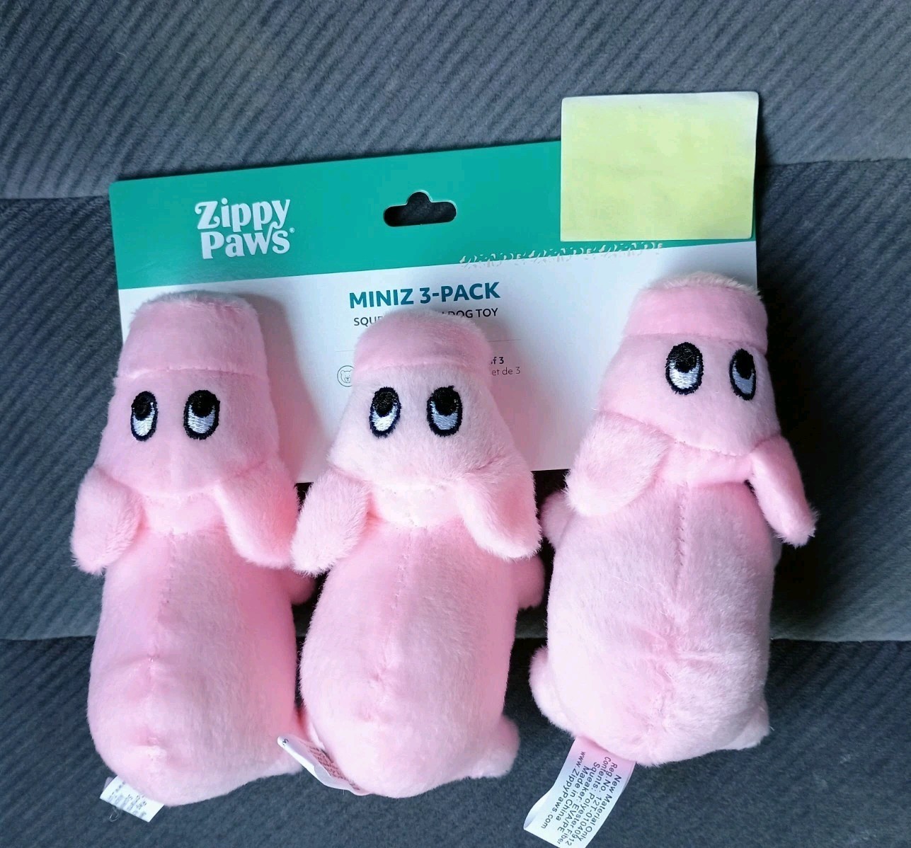 Zippy Paws Plush 3 Miniz Pigs 🐷 Mini Pet Dog Toy Squeaks Pink NEW NWT NIP