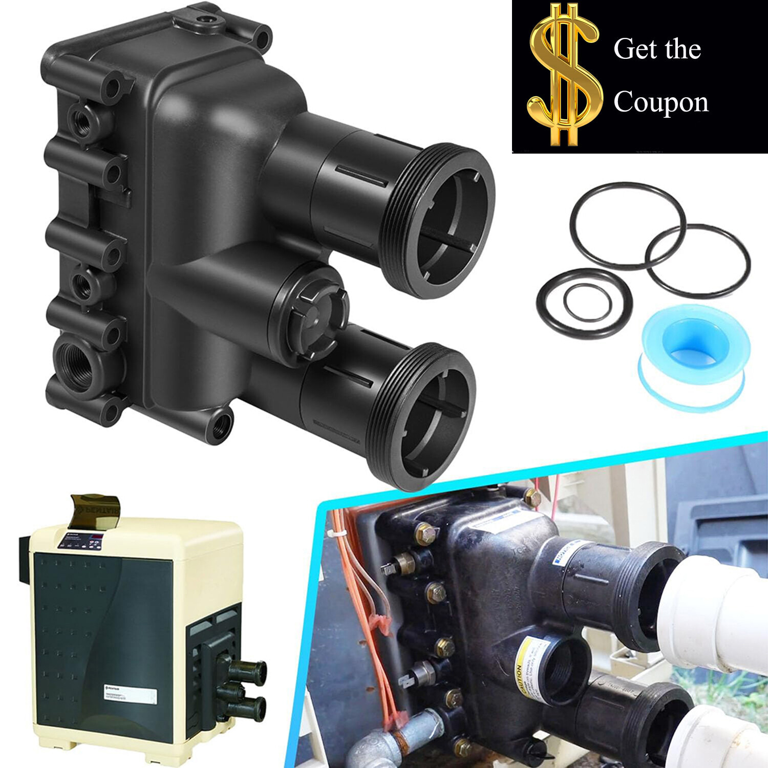 77707-0206 Pool Heater Manifold Body for Pentair MasterTemp,Sta-Rite Max-e-Therm