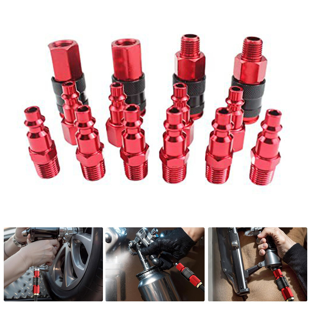 14pcs Heavy Duty Quick Coupler Set Air Hose Connector Fittings 1/4 NPT Tools Kit