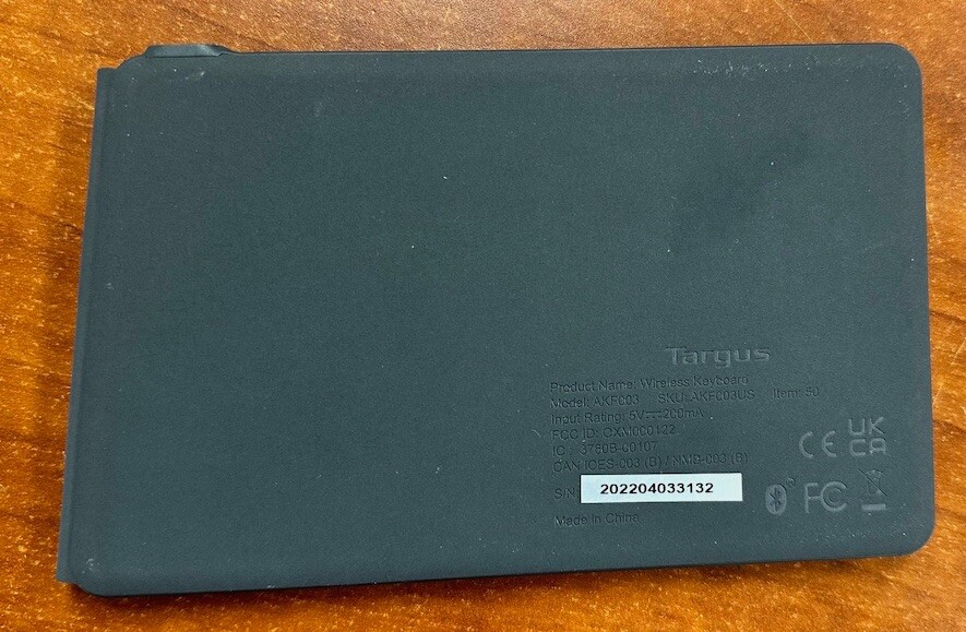 Targus Wireless Folding Keyboard Bluetooth Antimicrobial Protection AKF003US