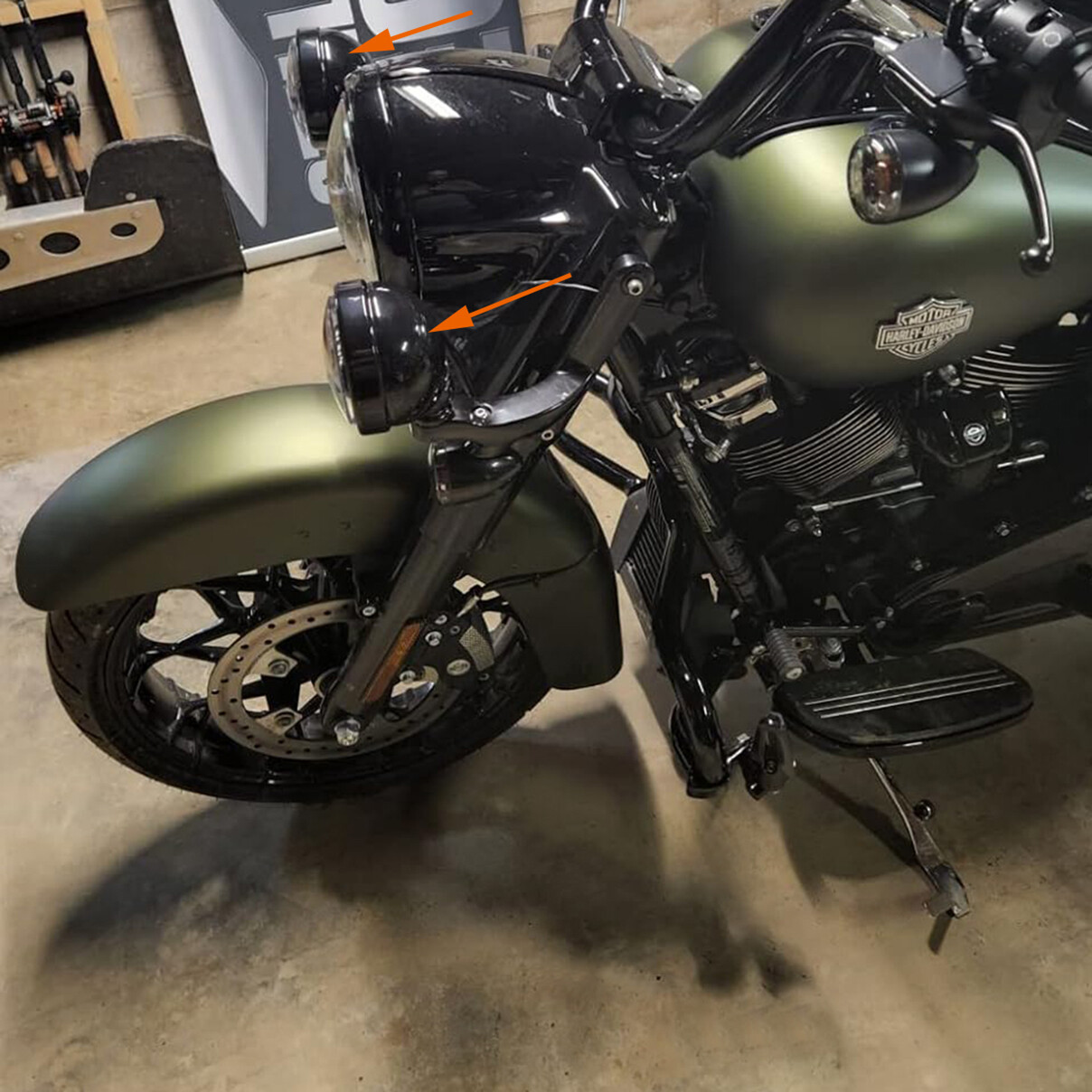 Fog Light Lamp Housing Bracket Led 4.5'' Outer For Harley Street Glide Road King