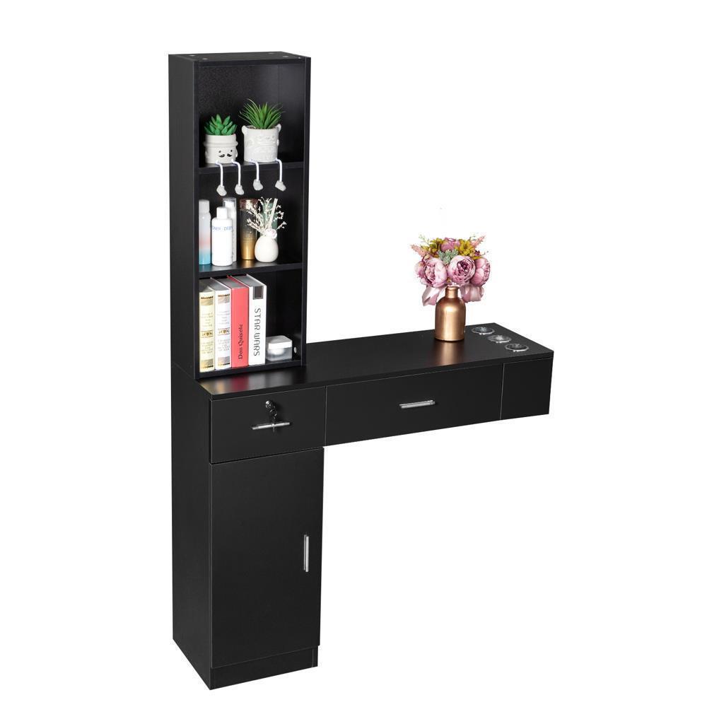 Barber Station, Wall Mount Salon Station for Hair Stylist Salon Spa Cabinets