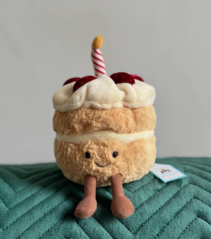 Jellycat Birthday Cake Plush Collectible Stuffed Toy Soft Plush w/ Dust Bag New