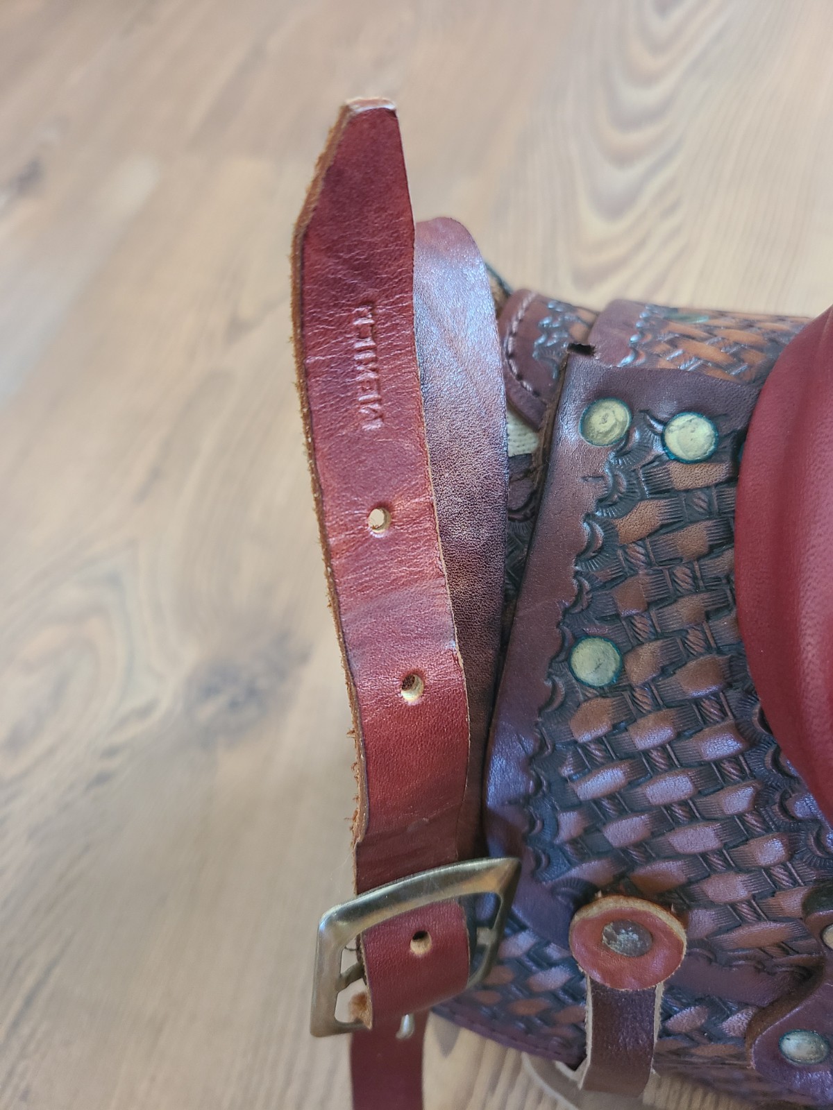 Circle Y Western Saddle Bag Leather Shearling Lined Vintage Riding Accessory