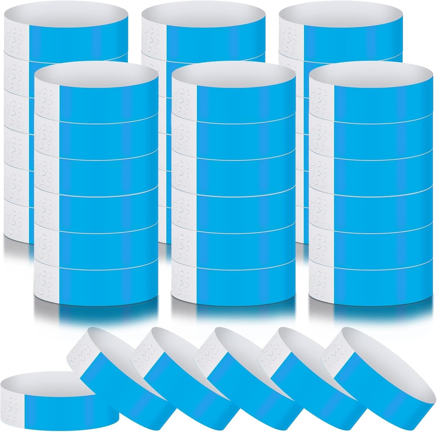 600 Packs Paper Wristbands for Events Neon Party Wristbands Colored Waterproo...