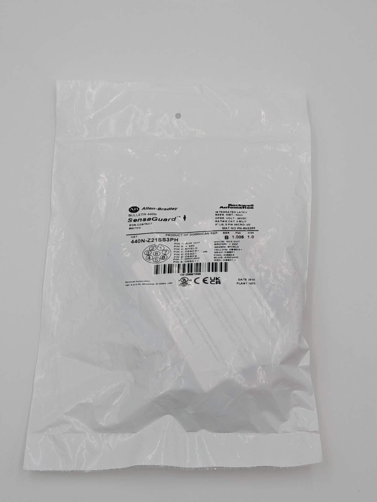 Allen-Bradley 440N-Z21SS3PH 440N Non-Contact Interlock Switches, SensaGuard New