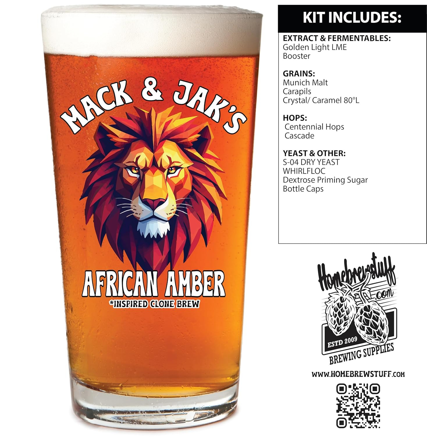 Mac & Jack's African Amber Beer Recipe Ingredients Kit