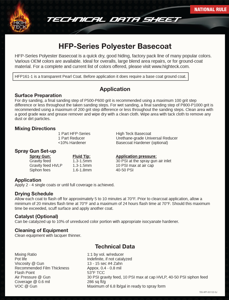 HIGH TECK GM 8555 Ebony Black Automotive Basecoat GALLON HFP250 WA8555 U8555