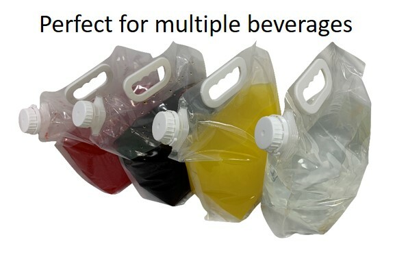 300 pack - 1.25 Gallon Collapsible Container Foldable Plastic Bag