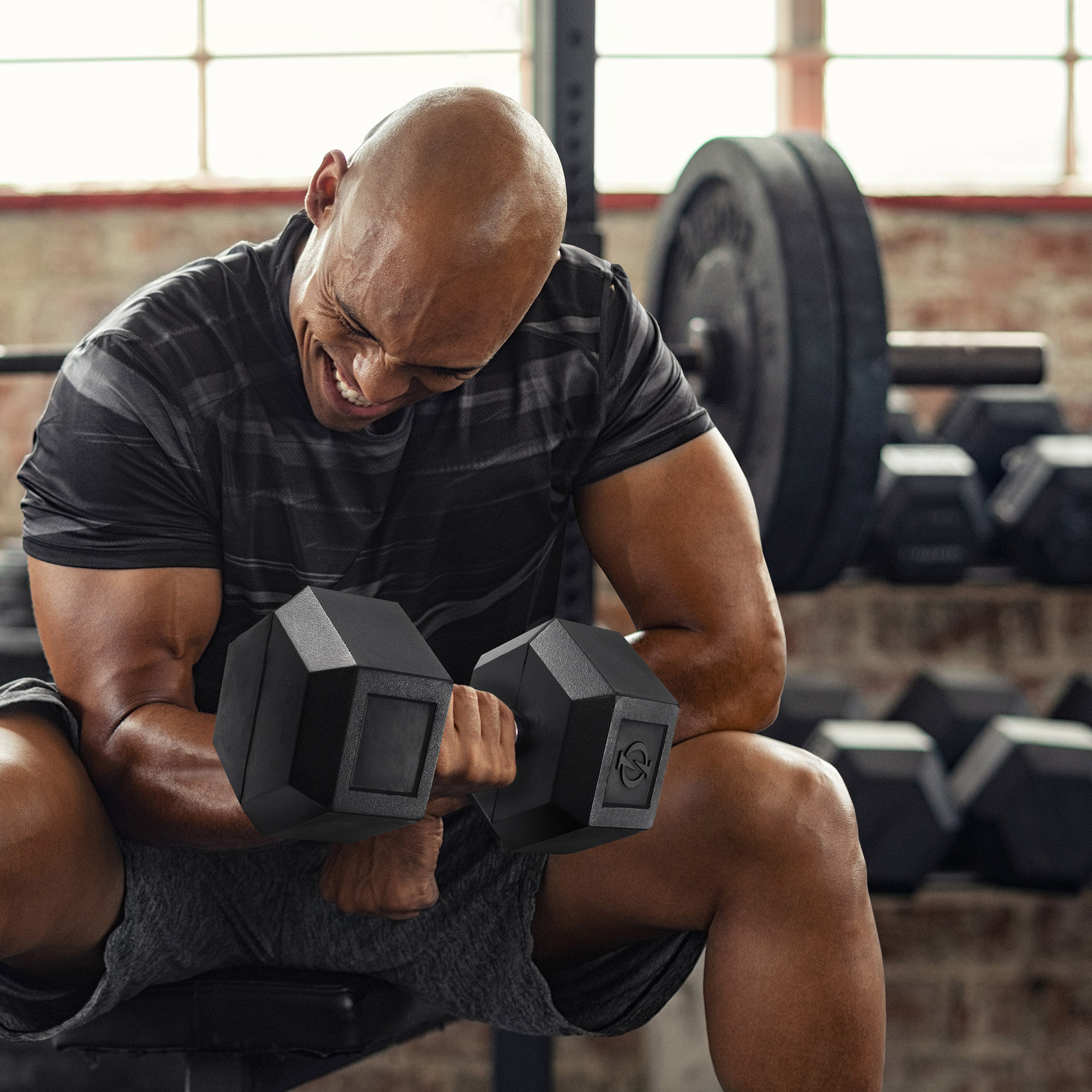 Pair of Rubber Coated Hex Dumbbell Hand Weight Set, 3 lb to 50 Pound