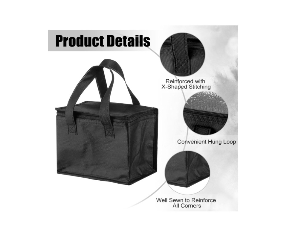 X-Large Reusable and Insulated Cooler Bag - Black (2-PACK)