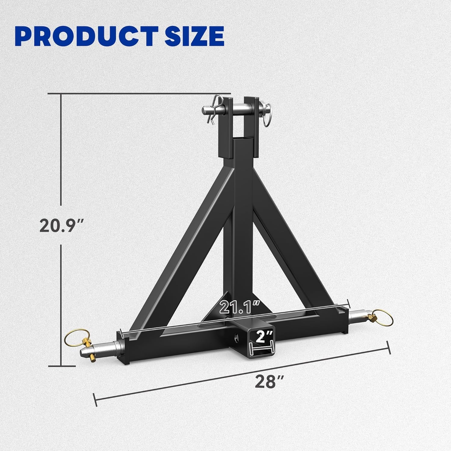 Heavy-Duty 3-Point Trailer Hitch Adapter for Category 1 Tractors