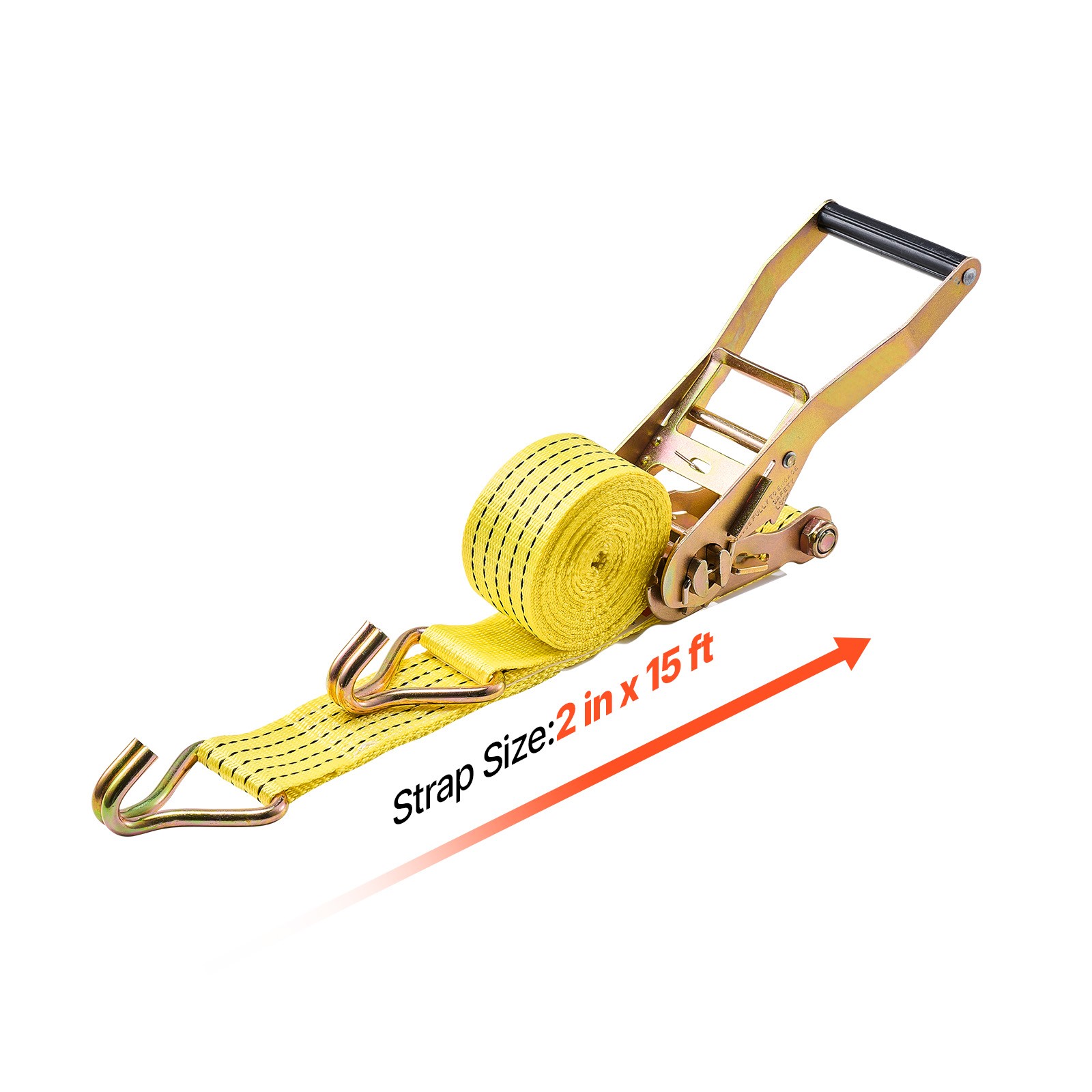 Uimoso 6 Pack Ratchet Straps 2" x 15' with Double J Hooks, 5000 lbs Capacity