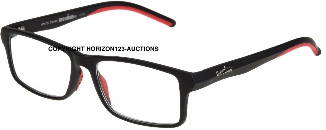 🔴Foster Grant Ironman Reading Glasses IM2000 🔴 PICK STRENGTH Black/Red