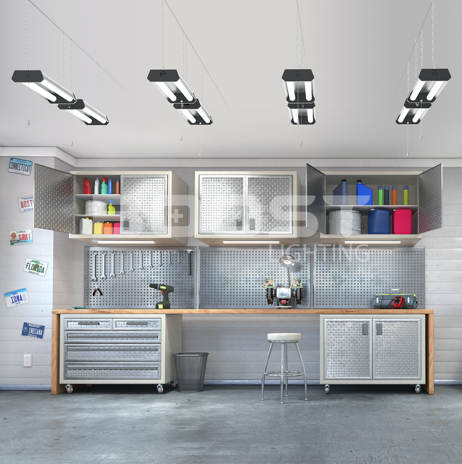 4 FT LED Shop Light Heavy Duty Linkable Fixture 5500lm Bright White Work Garage