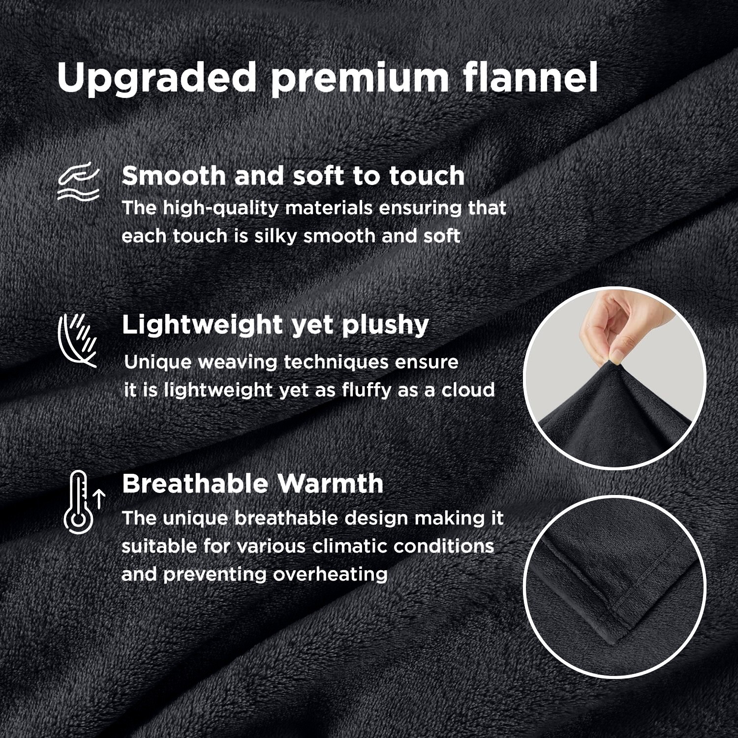Luxury Fleece Blanket Soft Warm Lightweight Cozy Queen Size Blankets 310 GSM