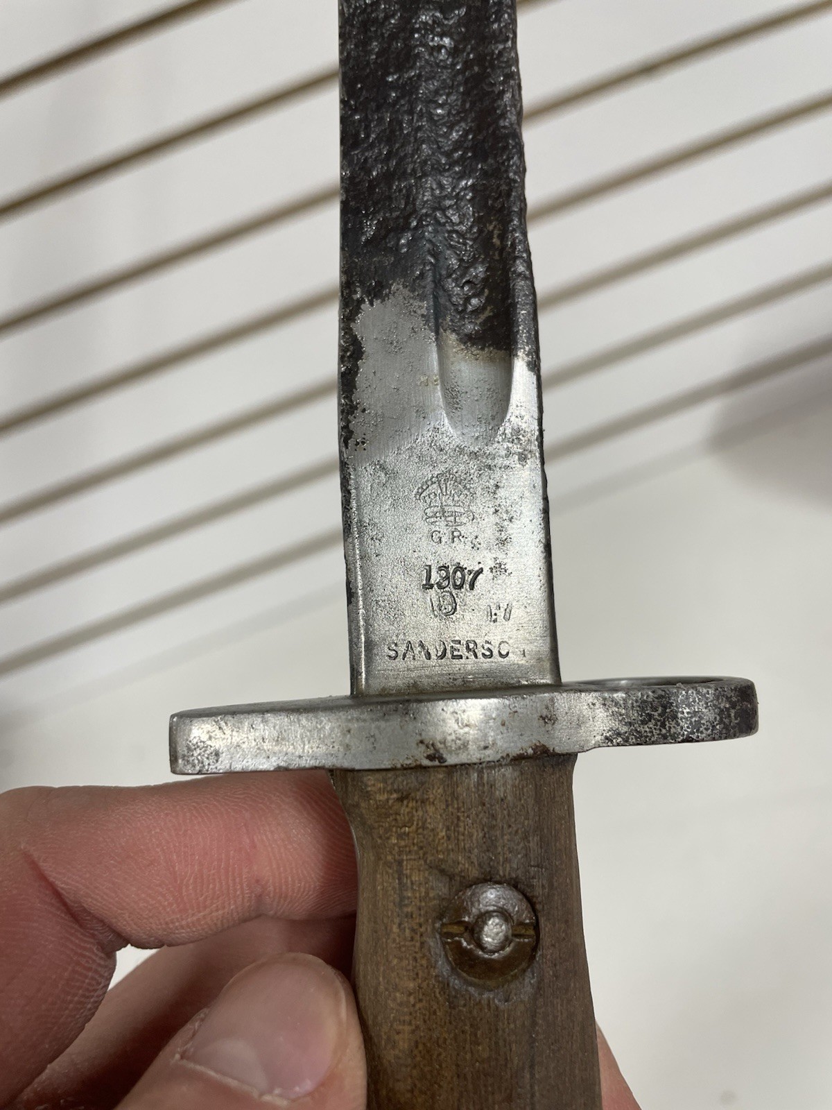 Original WWI British 1907 Enfield Bayonet Sanderson Marked NL