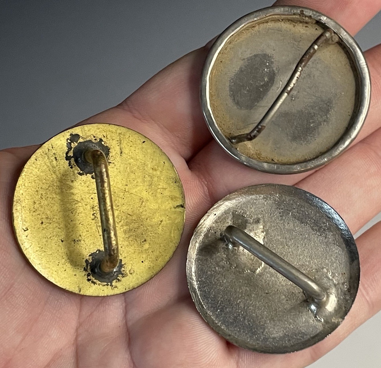 Lot of (3) Bridle Buttons Vintage 20th C. Horse Rosettes (One Brass)