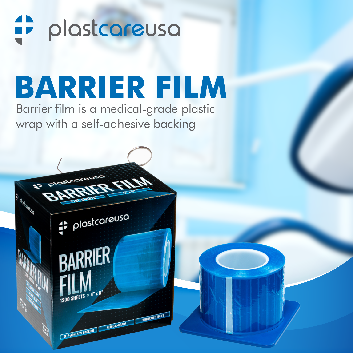 Blue Barrier Film, Plastic Sheets, Tape for Dental Tattoo Medical Adhesive Roll