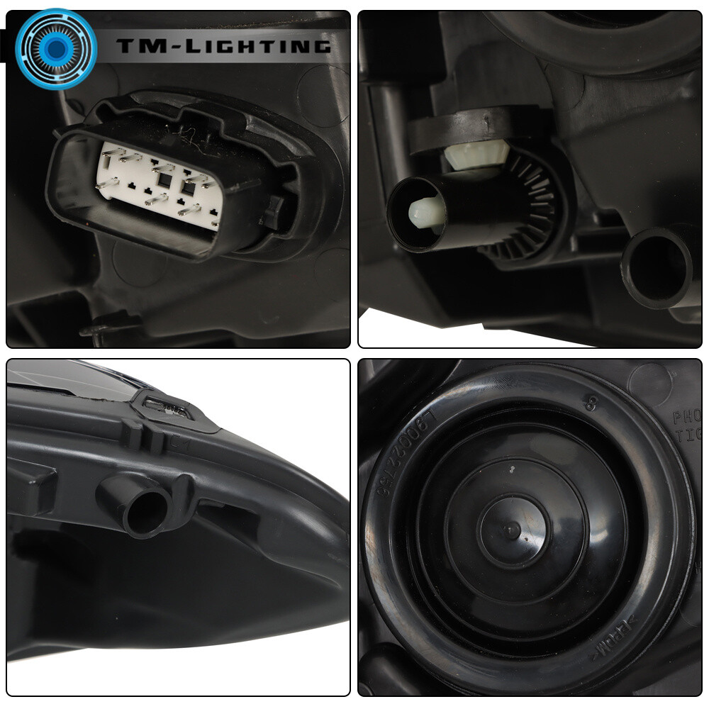 For 2013-2016 Ford Fusion Headlight Headlamps Assy Black Halogen Left&Right Side