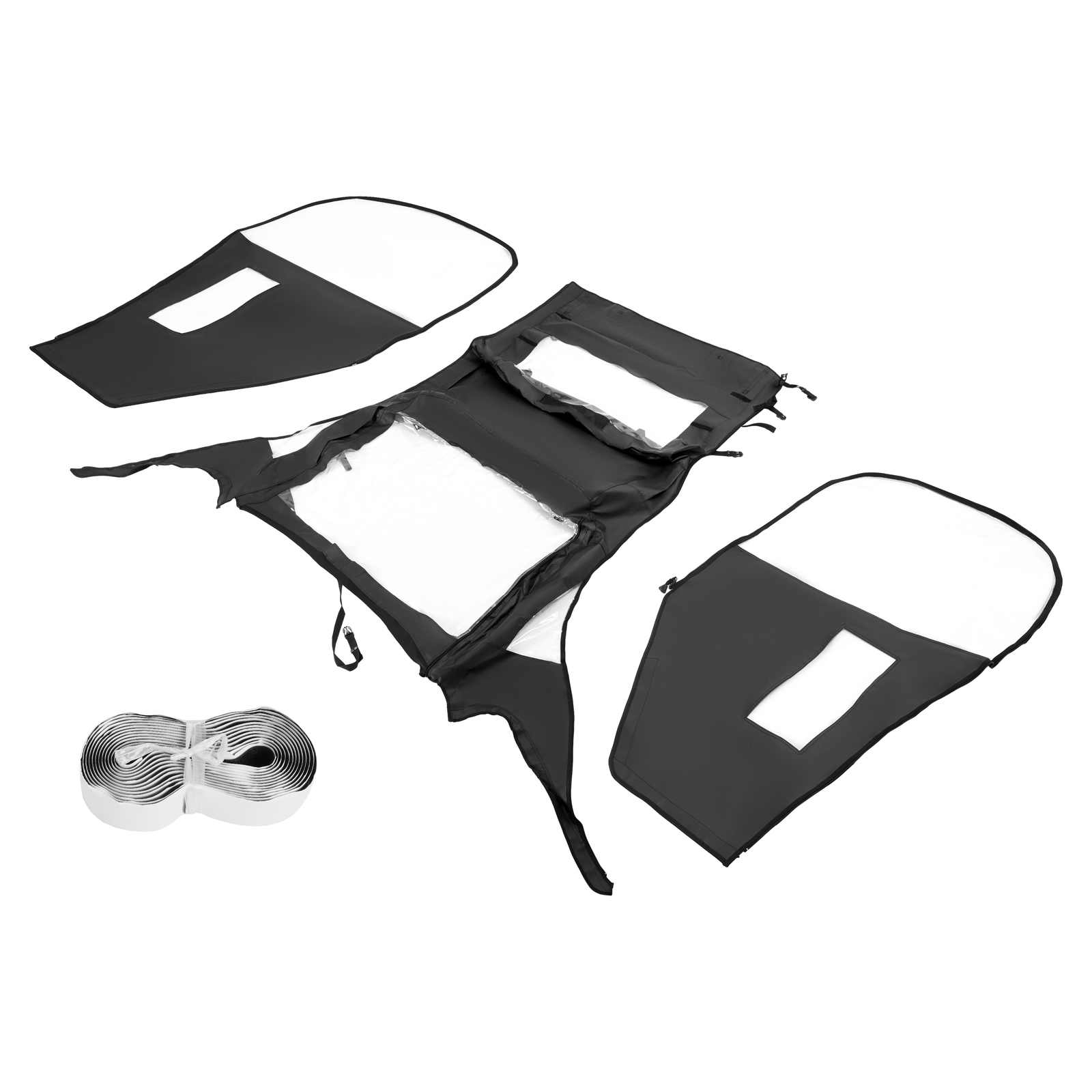 Black+Clear Soft Door UTV Cab Enclosure For 15 Kawasaki Mule 600 610 4x4 XC