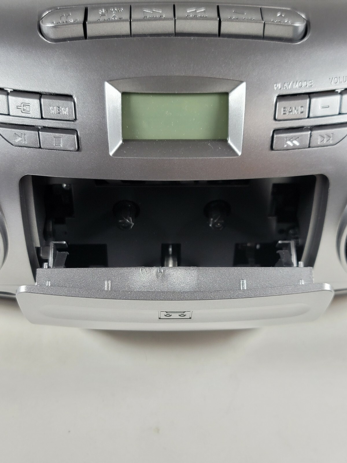 Insignia - AM/FM Radio Portable CD Boombox with Bluetooth - Silver/Black